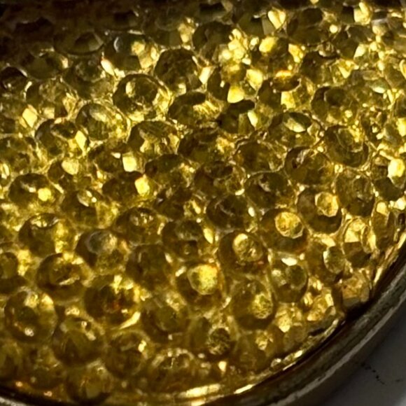 Gold Druzy Teardrop Dangle Earrings - Sparkle Statement Drop - Picture 4 of 4